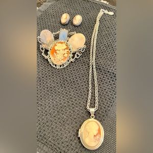 Silver Cameo Set.  925 silver, designer is ExEx I think.